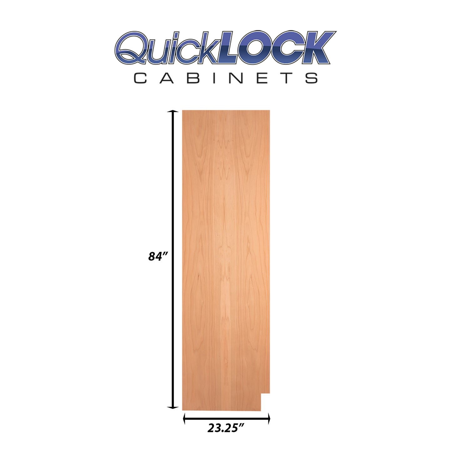 Quicklock RTA (Ready-to-Assemble) Raw Cherry .25"X23.25"X84" Left End Panel