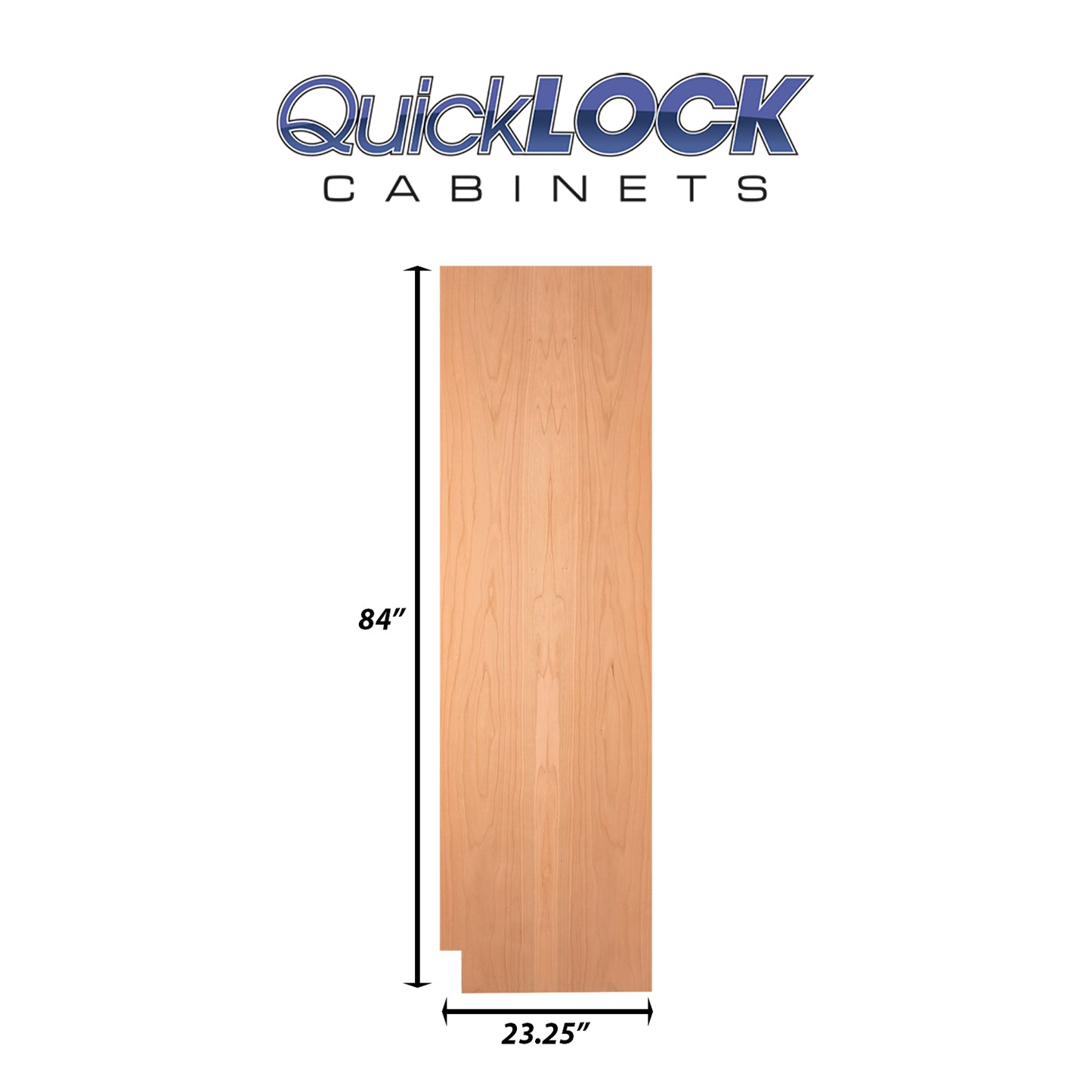 Quicklock RTA (Ready-to-Assemble) Raw Cherry .25"X23.25"X84" Right End Panel