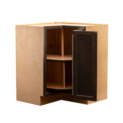 Lazy Susan Kitchen Cabinet Espresso Stain Corner Base Cabinet