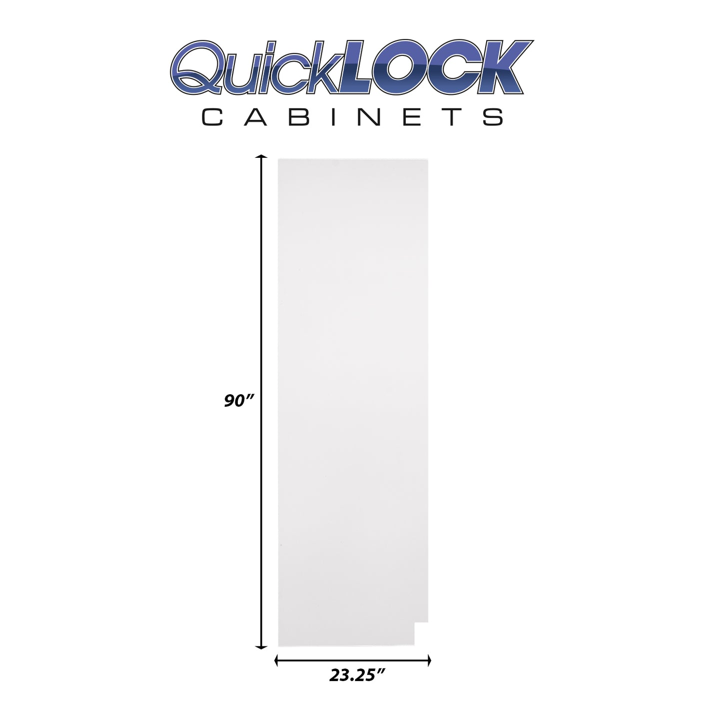 Quicklock RTA (Ready-to-Assemble) Pure White .25"X23.25"X90" Pantry End Panel - Left Side