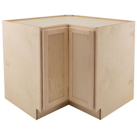 Easy Reach Kitchen Cabinet Raw Maple Corner Base Cabinet