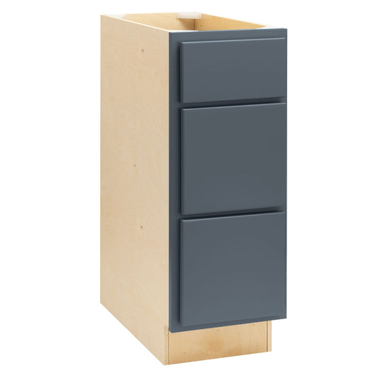 Quicklock Needlepoint Navy 3 Drawer Bathroom Vanity Base Cabinet