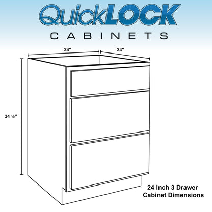 3 Drawer Kitchen Cabinet Rustic Hickory Base Cabinet