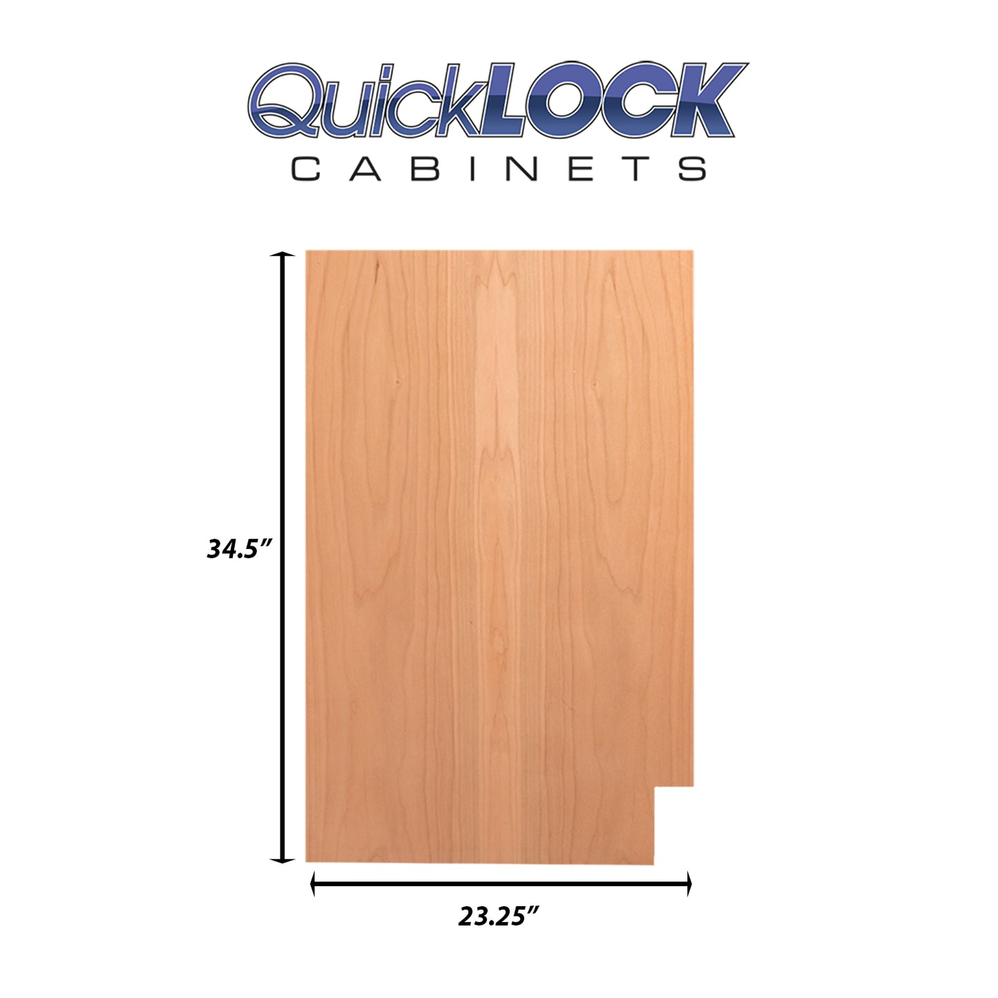 Quicklock RTA (Ready-to-Assemble) Raw Cherry .25"X23.25"X34.5" Left End Panel