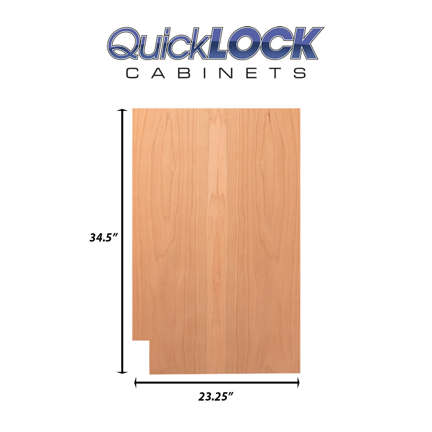 Quicklock RTA (Ready-to-Assemble) Raw Cherry .25"X23.25"X34.5" Right End Panel