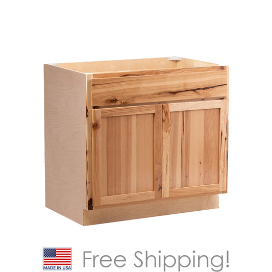 Quicklock RTA (Ready-to-Assemble) Rustic Hickory Base Cabinet | 27"Wx34.5"Hx24"D