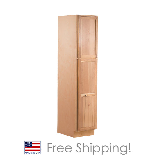 Quicklock RTA (Ready-to-Assemble) Raw Hickory Pantry Cabinet 18"Wx84"Hx24"D