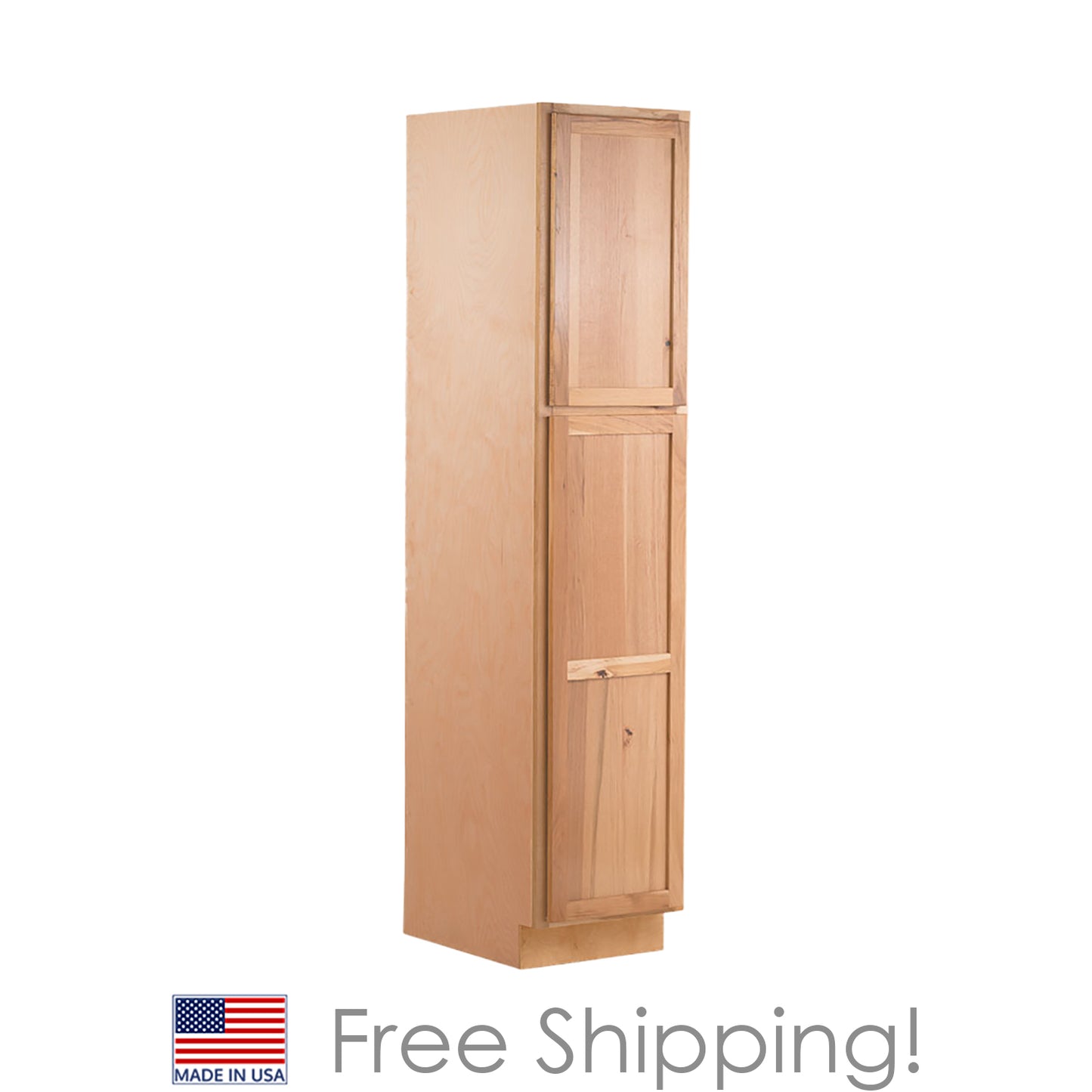 Quicklock RTA (Ready-to-Assemble) Raw Hickory Pantry Cabinet- 18" Wide