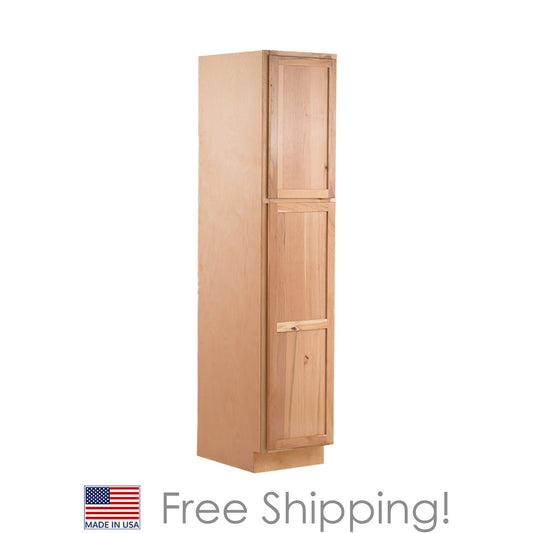Quicklock RTA (Ready-to-Assemble) Raw Hickory Pantry Cabinet 24"Wx84"Hx24"D