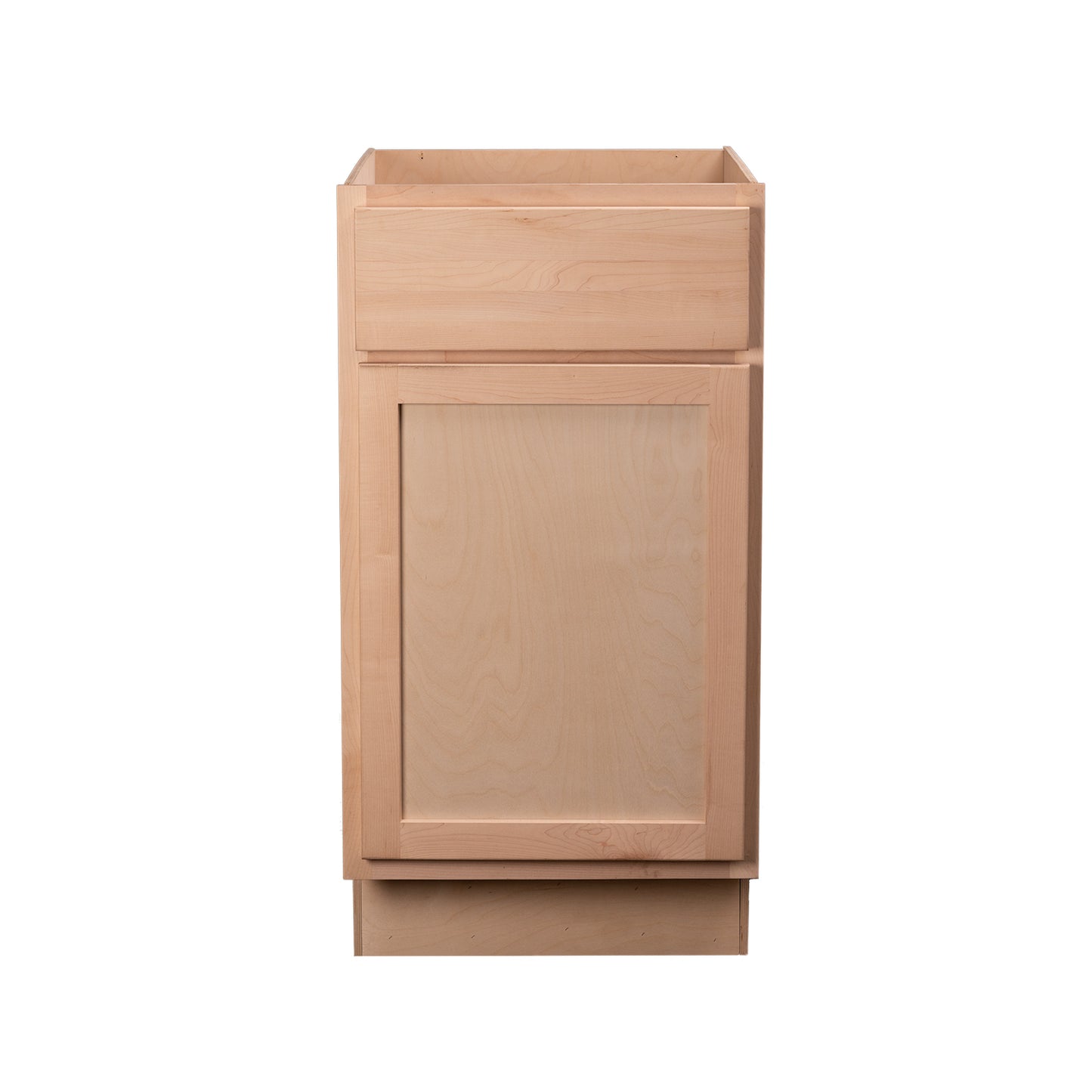 Quicklock RTA (Ready-to-Assemble) Raw Maple Waste Basket Base Cabinet | 18"Wx34.5"Hx24"D