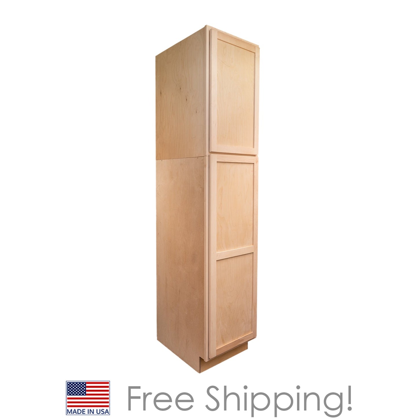 Quicklock RTA (Ready-to-Assemble) Raw Maple Pantry Cabinet 18"Wx90"Hx24"D