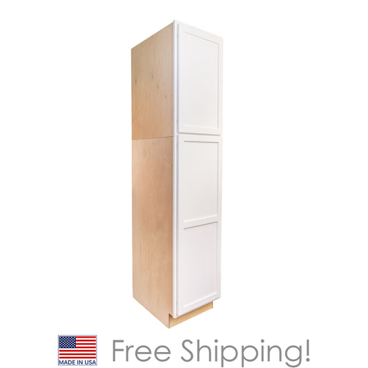 Quicklock RTA (Ready-to-Assemble) Pure White Pantry Cabinet 24"Wx90"Hx24"D