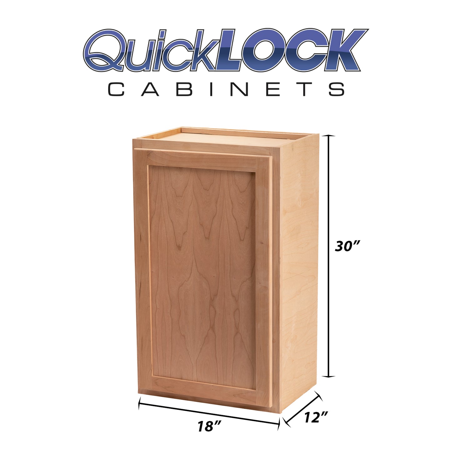Quicklock RTA (Ready-to-Assemble) Raw Cherry 18"Wx30"Hx12"D Wall Cabinet