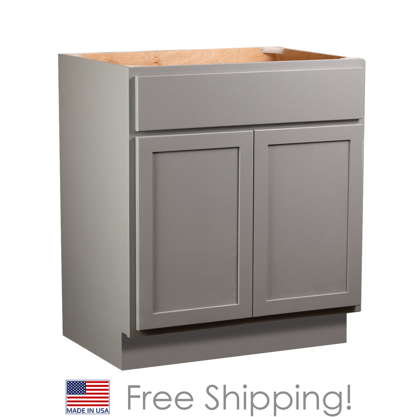Quicklock RTA (Ready-to-Assemble) Magnetic Grey Vanity Base Cabinet- 30"W x (18", 21"D)
