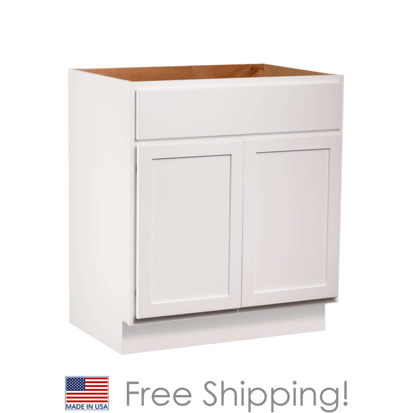 Quicklock RTA (Ready-to-Assemble) Pure White Vanity Base Cabinet | 24"Wx34.5"Hx21"D