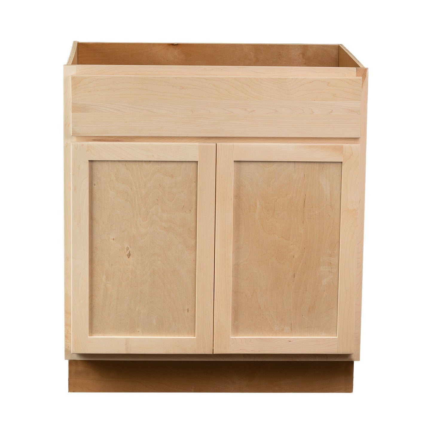 Quicklock RTA (Ready-to-Assemble) Raw Maple Vanity Base Cabinet | 30"Wx34.5"Hx18"D