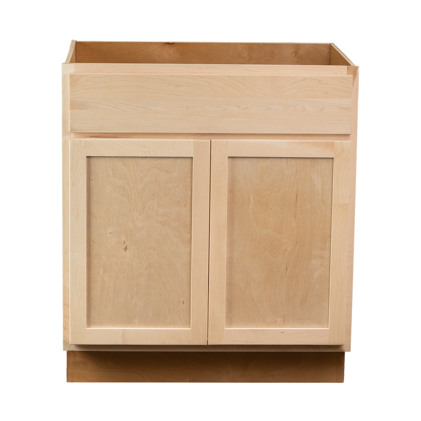 Quicklock RTA (Ready-to-Assemble) Raw Maple Vanity Base Cabinet | 36"Wx34.5"Hx21"D
