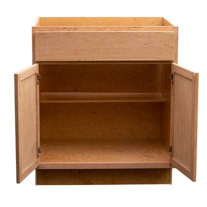 30" - 36" Kitchen Cabinet Raw Cherry Base Cabinet