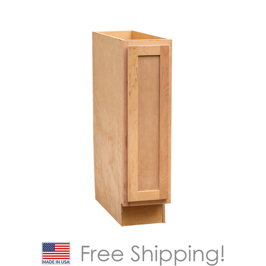 Quicklock RTA (Ready-to-Assemble) Raw Cherry Base Cabinet | 9"Wx34.5"Hx24"D