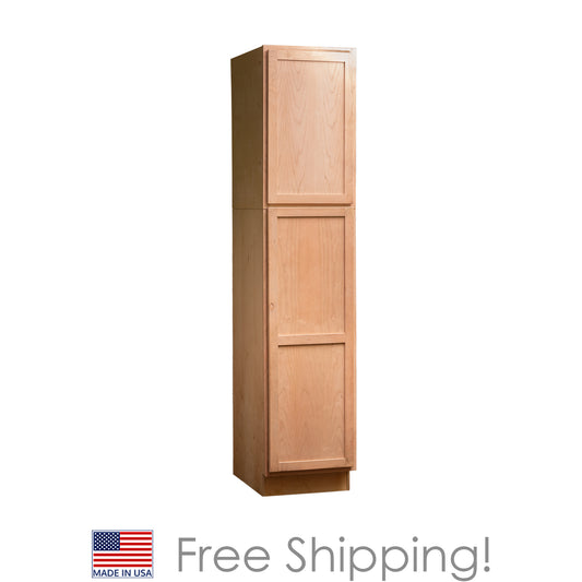 Quicklock RTA (Ready-to-Assemble) Raw Cherry Pantry Cabinet 18"Wx84"Hx24"D
