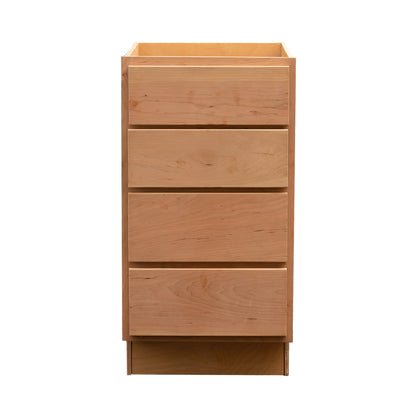 4 Drawer Kitchen Cabinet Raw Cherry Base Cabinet