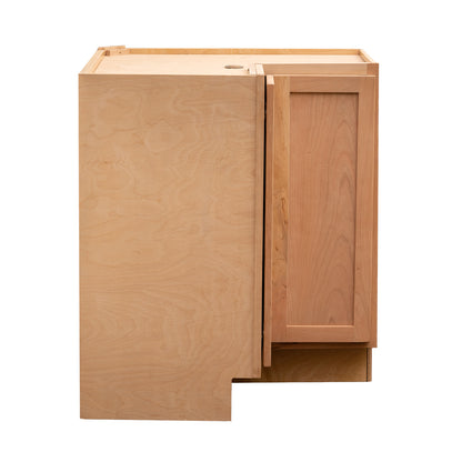 Lazy Susan Kitchen Cabinet Raw Cherry Corner Base Cabinet