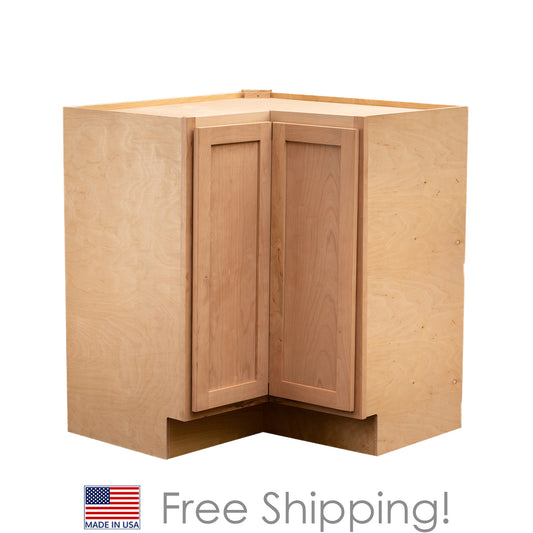 Quicklock RTA (Ready-to-Assemble) Raw Cherry Lazy Susan Cabinet | 18"D x 30" W x 34.5"