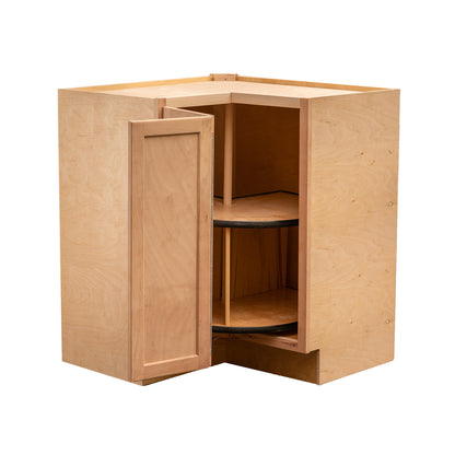 Lazy Susan Kitchen Cabinet Raw Cherry Corner Base Cabinet