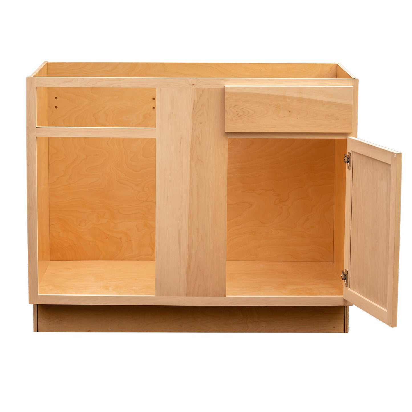 Quicklock RTA (Ready-to-Assemble) Raw Maple Blind Base Corner Cabinet | 39"Wx34.5"Hx24"D