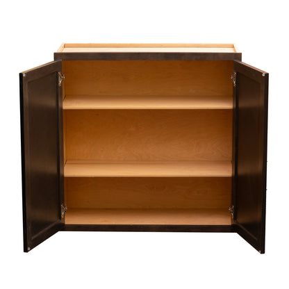27" - 36" Wall Kitchen Cabinet Espresso Stain