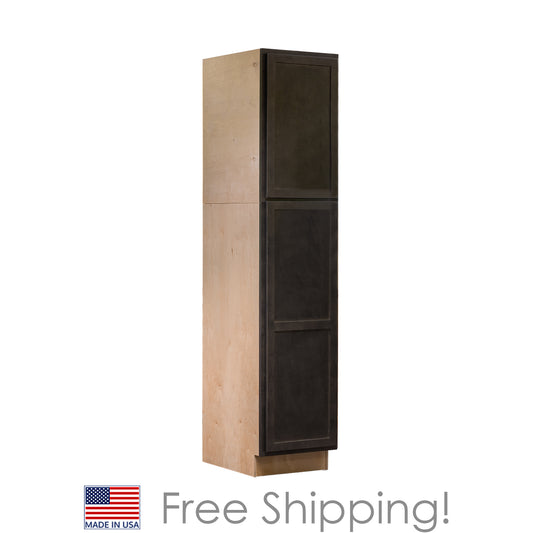 Quicklock RTA (Ready-to-Assemble) Espresso Stain Pantry Cabinet 24"Wx84"Hx24"D