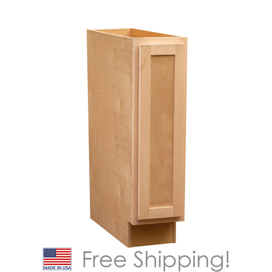 Quicklock RTA (Ready-to-Assemble) Raw Maple Base Cabinet | 9"Wx34.5"Hx24"D