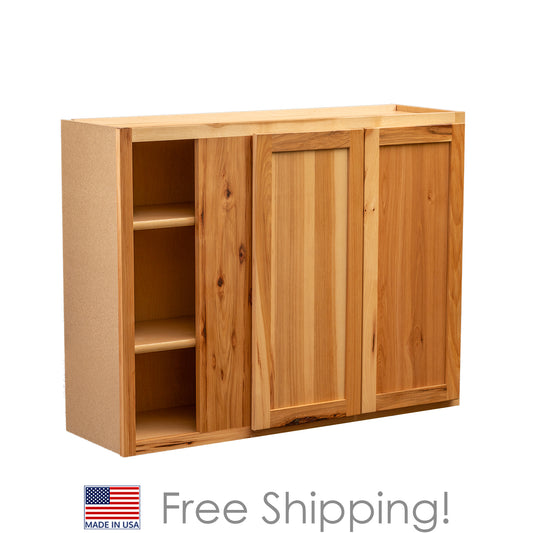 Quicklock RTA (Ready-to-Assemble) Rustic Hickory 39"Wx30"Hx12"D Blind Corner Wall Cabinet