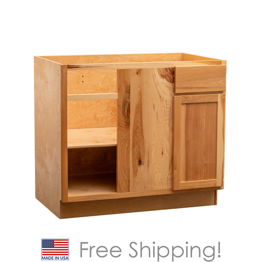 Quicklock RTA (Ready-to-Assemble) Rustic Hickory 39" Blind Base Cabinet | 39"Wx34.5"Hx24"D