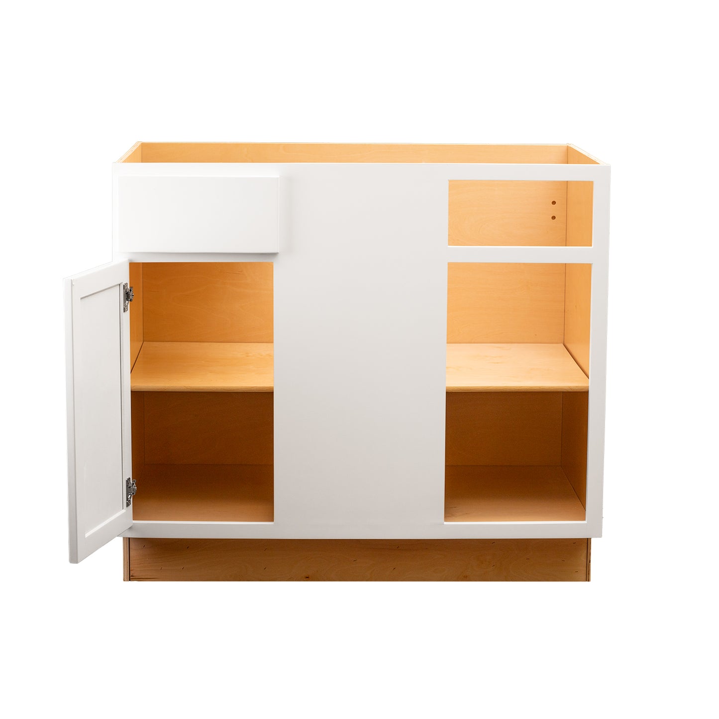 Quicklock RTA (Ready-to-Assemble) Pure White Blind Corner Base Cabinet | 39"Wx34.5"Hx24"D