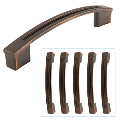 Drawer Pull & Cabinet Handle 3 ¾" Weathered Copper Modern