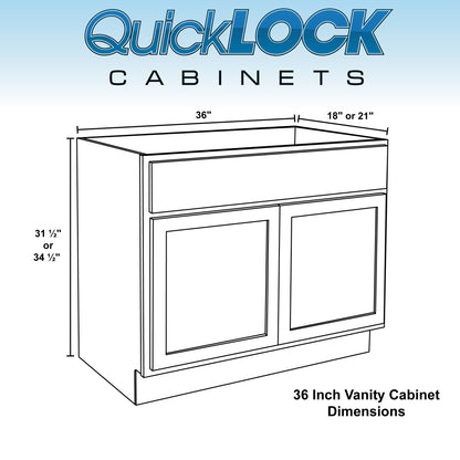 36" Bathroom Vanity | Raw Maple