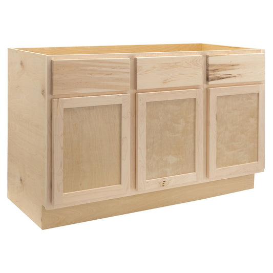 Quicklock Raw Maple Bathroom Vanity Base Cabinet - Medium
