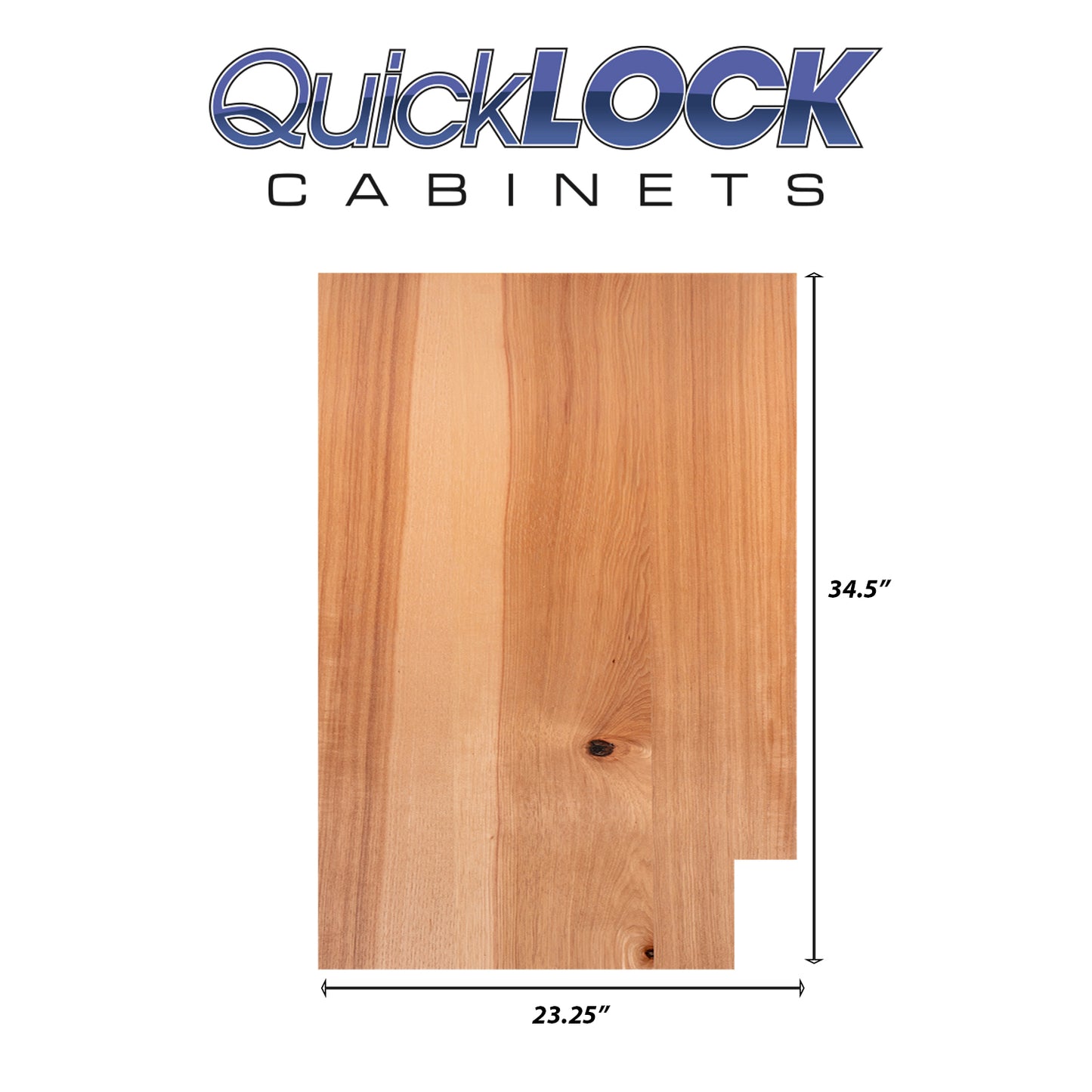 Quicklock RTA (Ready-to-Assemble) Raw Hickory .25"X23.25"X34.5" Left End Panel