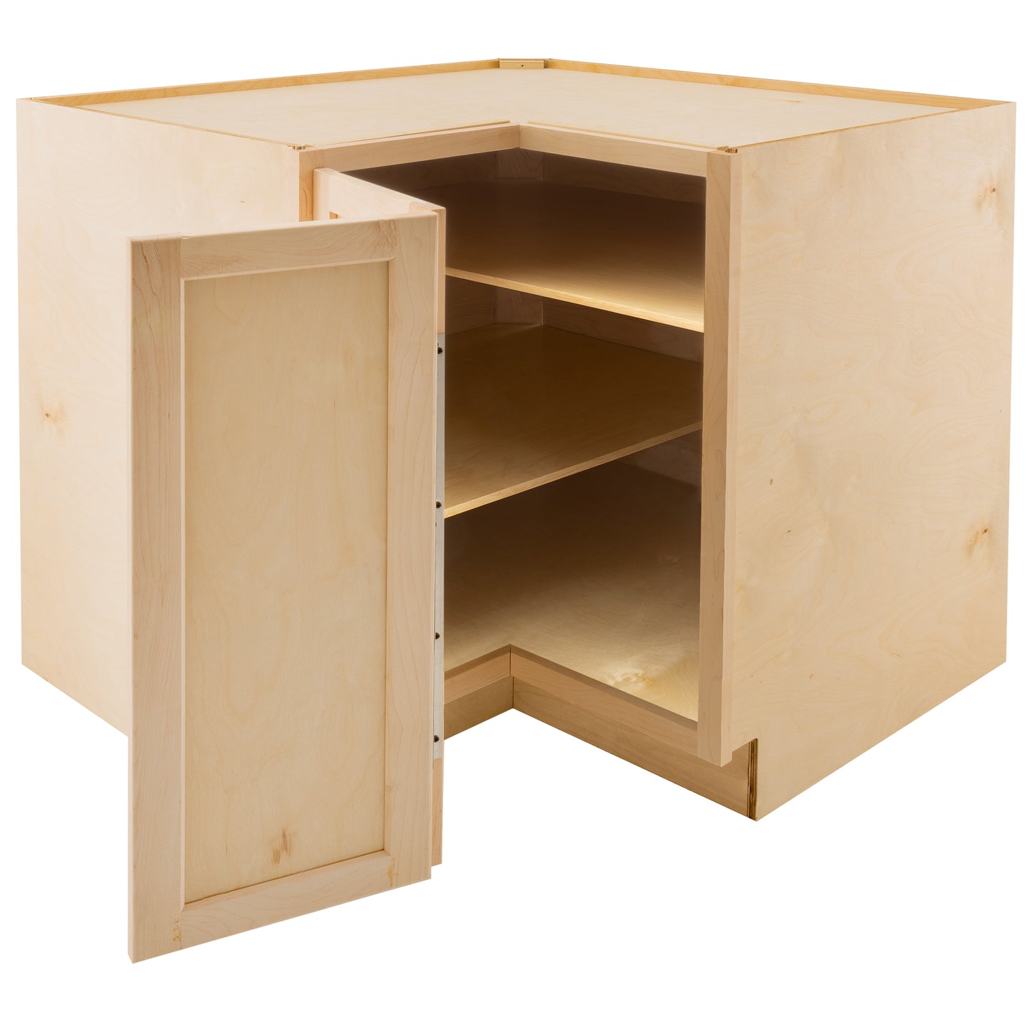 Easy Reach Kitchen Cabinet Raw Maple Corner Base Cabinet