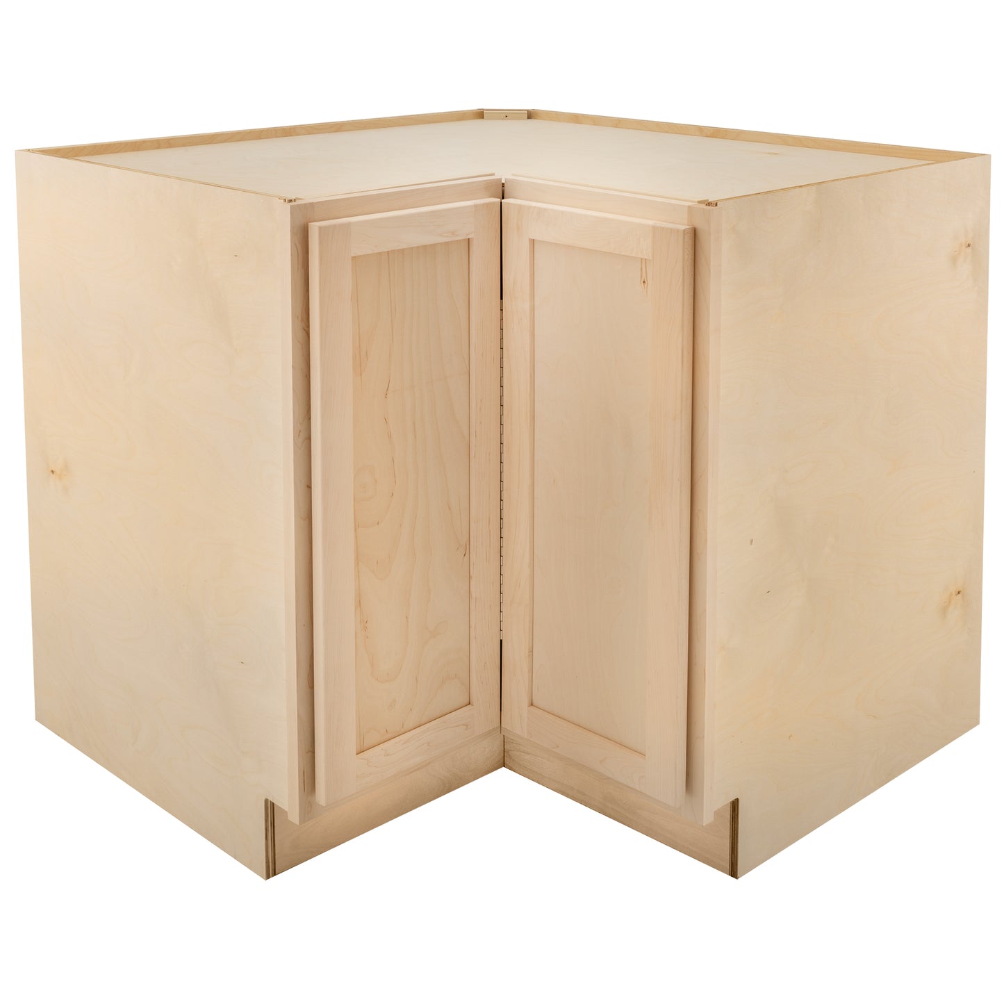 Easy Reach Kitchen Cabinet Raw Maple Corner Base Cabinet