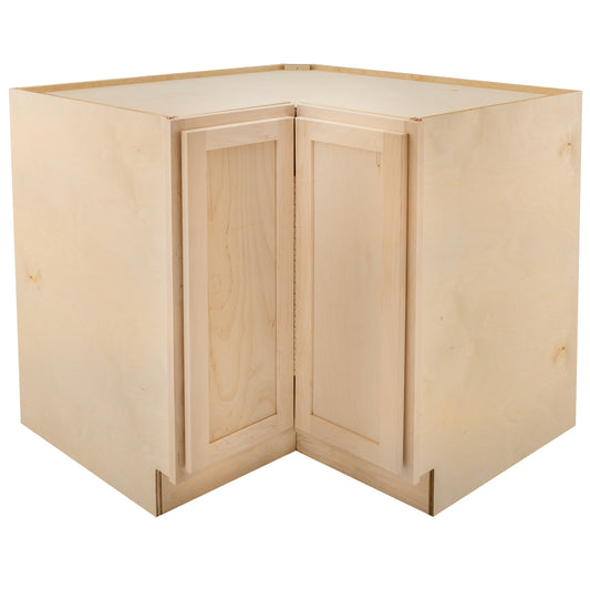 Easy Reach Kitchen Cabinet Raw Maple Corner Base Cabinet