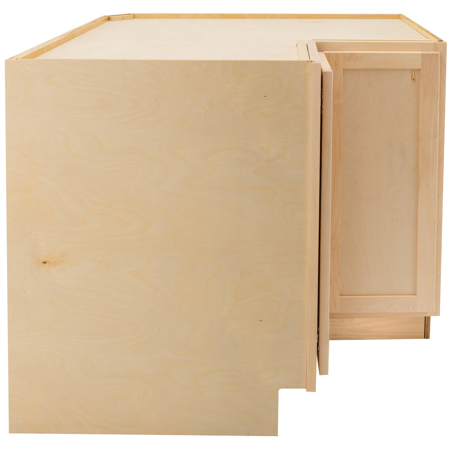 Easy Reach Kitchen Cabinet Raw Maple Corner Base Cabinet