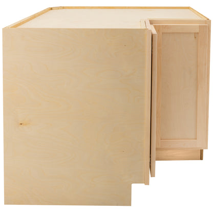 Easy Reach Kitchen Cabinet Raw Maple Corner Base Cabinet