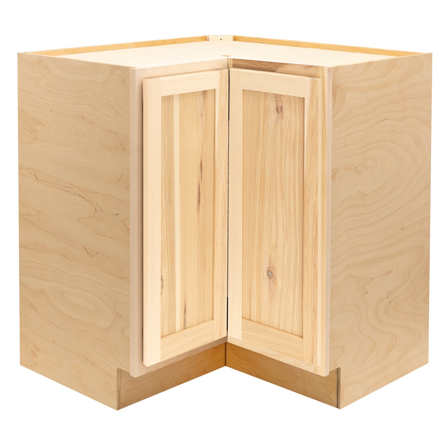 Lazy Susan Kitchen Cabinet Raw Maple Corner Base Cabinet