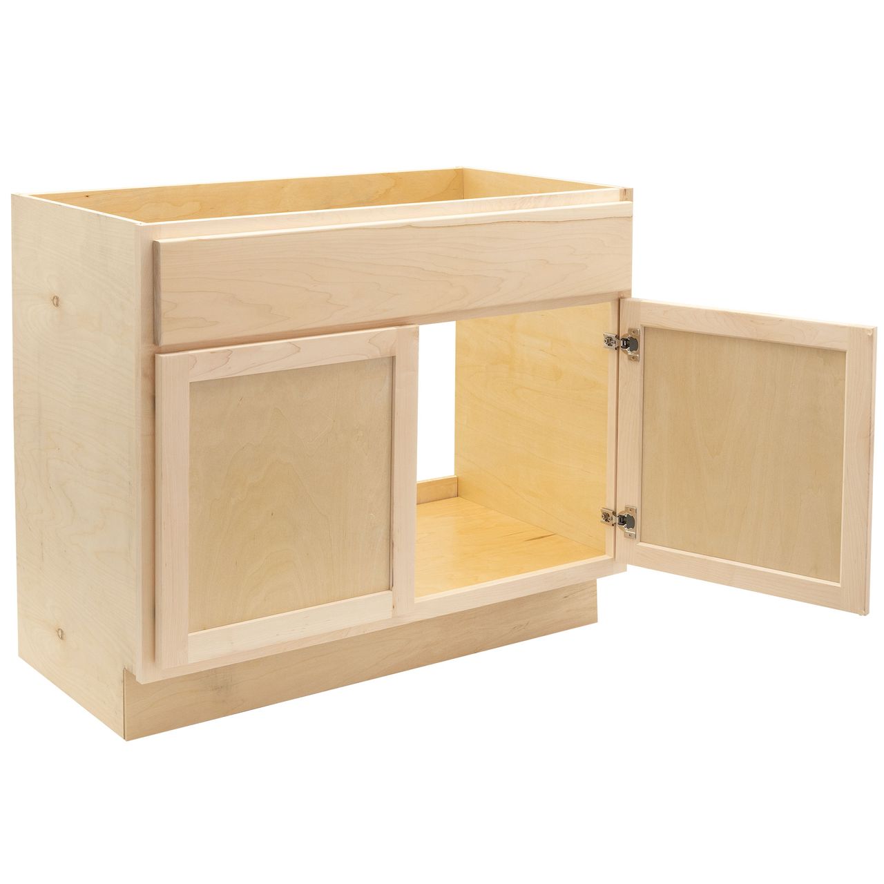 Quicklock Raw Maple Bathroom Vanity Base Cabinet