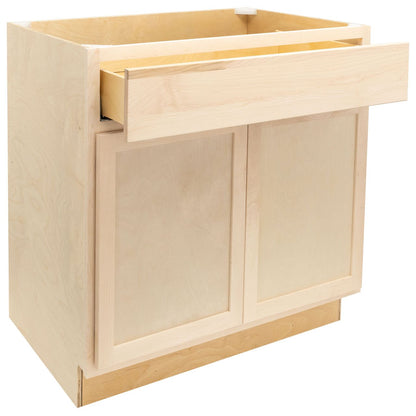 27" - 36" Kitchen Cabinet Raw Maple Base Cabinet