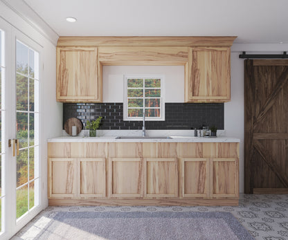 Kitchen Cabinet Set Raw Hickory