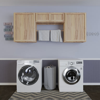 Laundry Room 3 Cabinet Set Raw Hickory