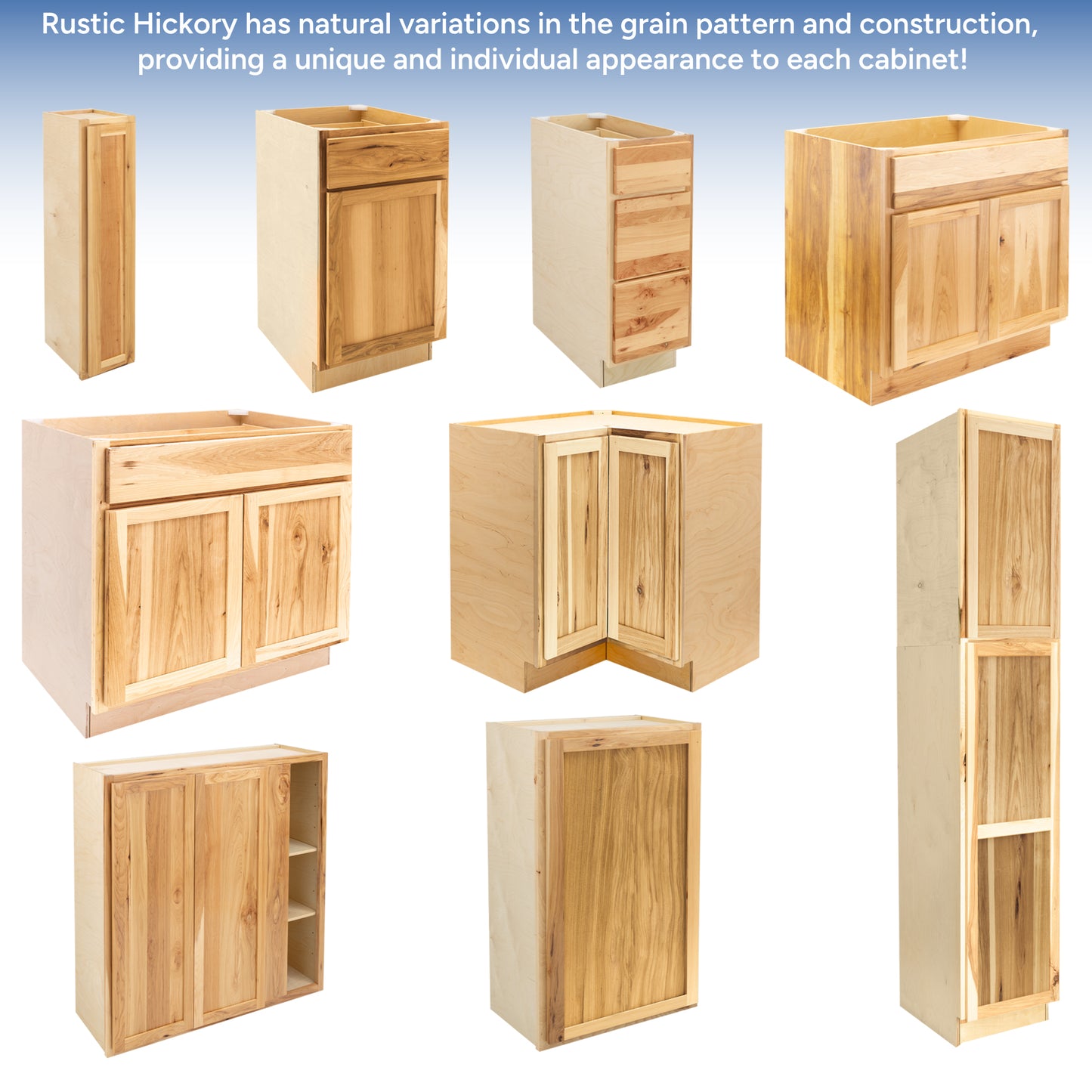 Kitchen Cabinet Set Rustic Hickory